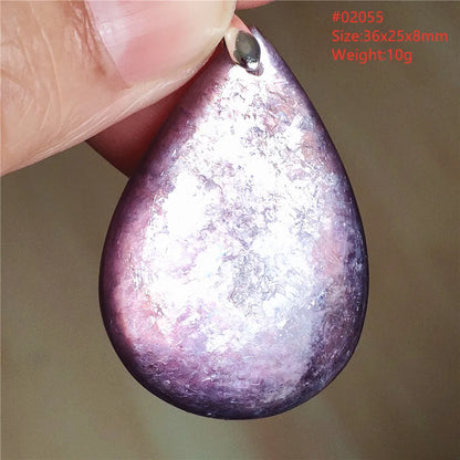 Natural Purple Lepidolite Quartz Tourmaline Mica Pendant Flash Woman Men Heart Love Fashion Jewelry AAAAAA