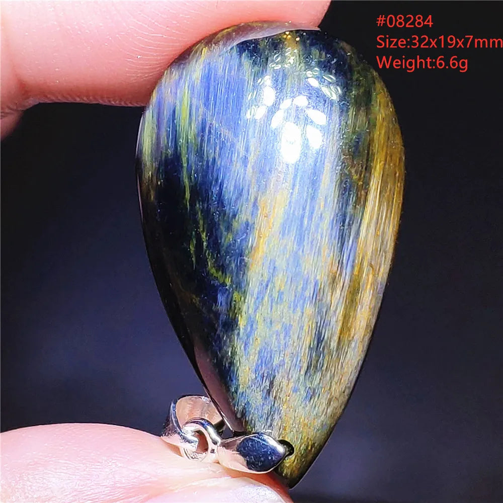 Natural Blue Pietersite Chatoyant Bead Pendant Jewelry Necklace Women Men Namibia Yellow Pietersite Cat Eye Fashion AAAAAA