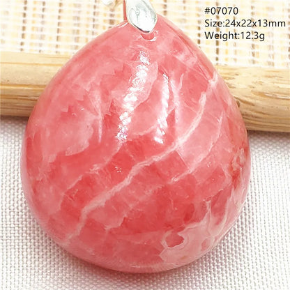 Natural Red Argentina Rhodochrosite Pendant Necklace Rose Rhodochrosite Heart Pendant Women Men Necklace AAAAA