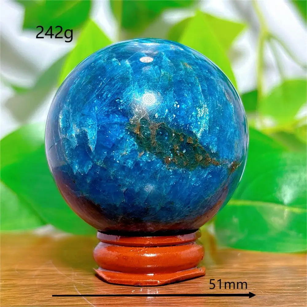 Esfera de Apatita Cristal Pedra de Quartzo Natural Decoração para Casa Minerais Reiki Artesanato Presentes Amor Energia Cura Meditação + Suporte