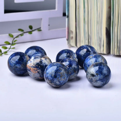 1PC Natural Sodalite Ball Polished Globe Massaging Ball Reiki Healing Stone Home Decoration Exquisite Gifts Souvenirs Gift