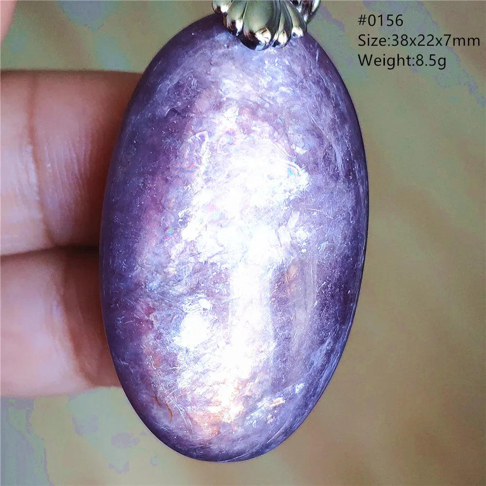 Natural Purple Lepidolite Quartz Tourmaline Mica Pendant Flash Woman Men Heart Love Fashion Jewelry AAAAAA