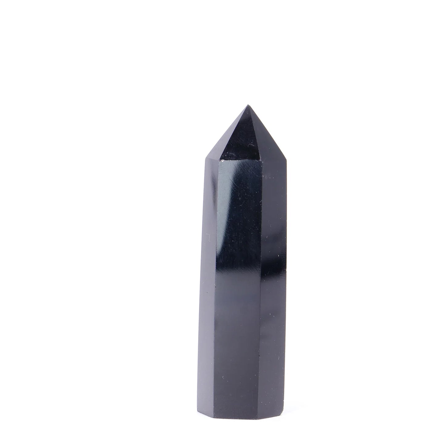 Natural obsidian crystal column pure and only black crystal desktop/fish tank decoration best gift for friends on Halloween