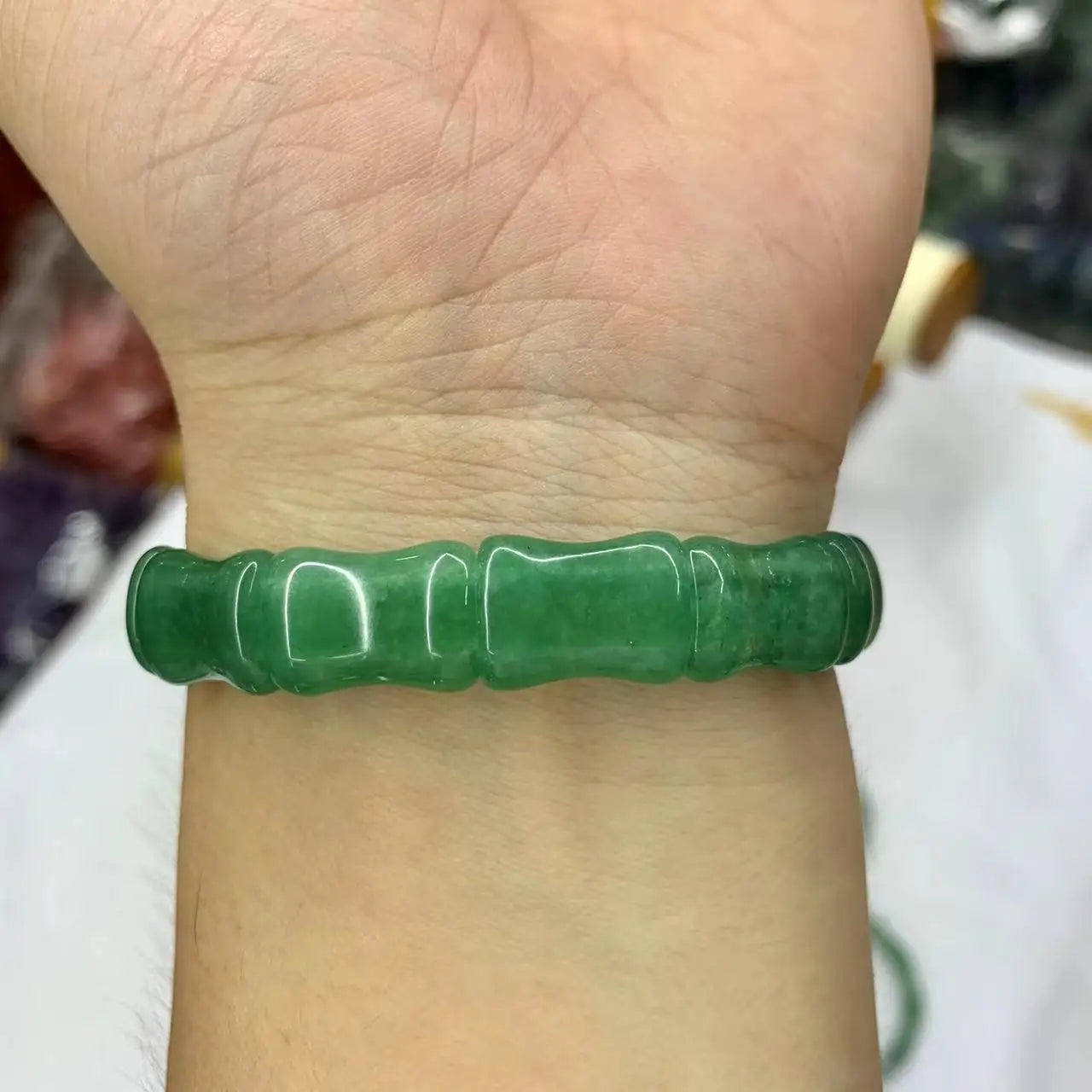 Pulseira de contas de pedra de jade aventurina verde, joia com pedras preciosas naturais para homens e mulheres, para presente, atacado!