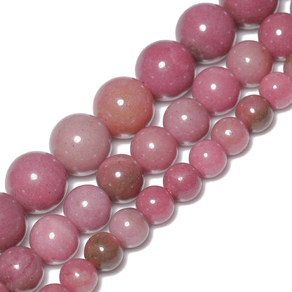 Natural Rhodochrosite Stone Beads 6-10mm Round Loose Spacer Beads for Jewelry Making Handmade Beadings Crafts Accessories