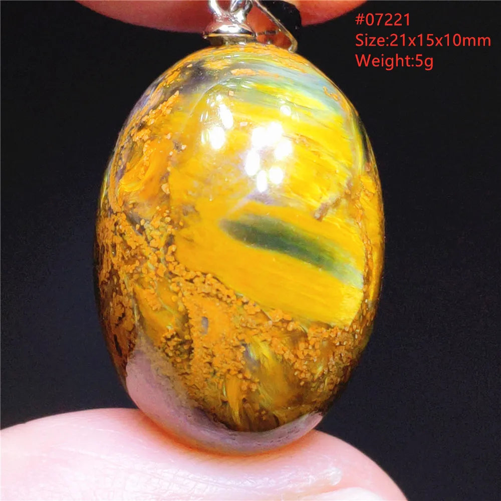 Natural Blue Pietersite Chatoyant Bead Pendant Jewelry Necklace Women Men Namibia Yellow Pietersite Cat Eye Fashion AAAAAA