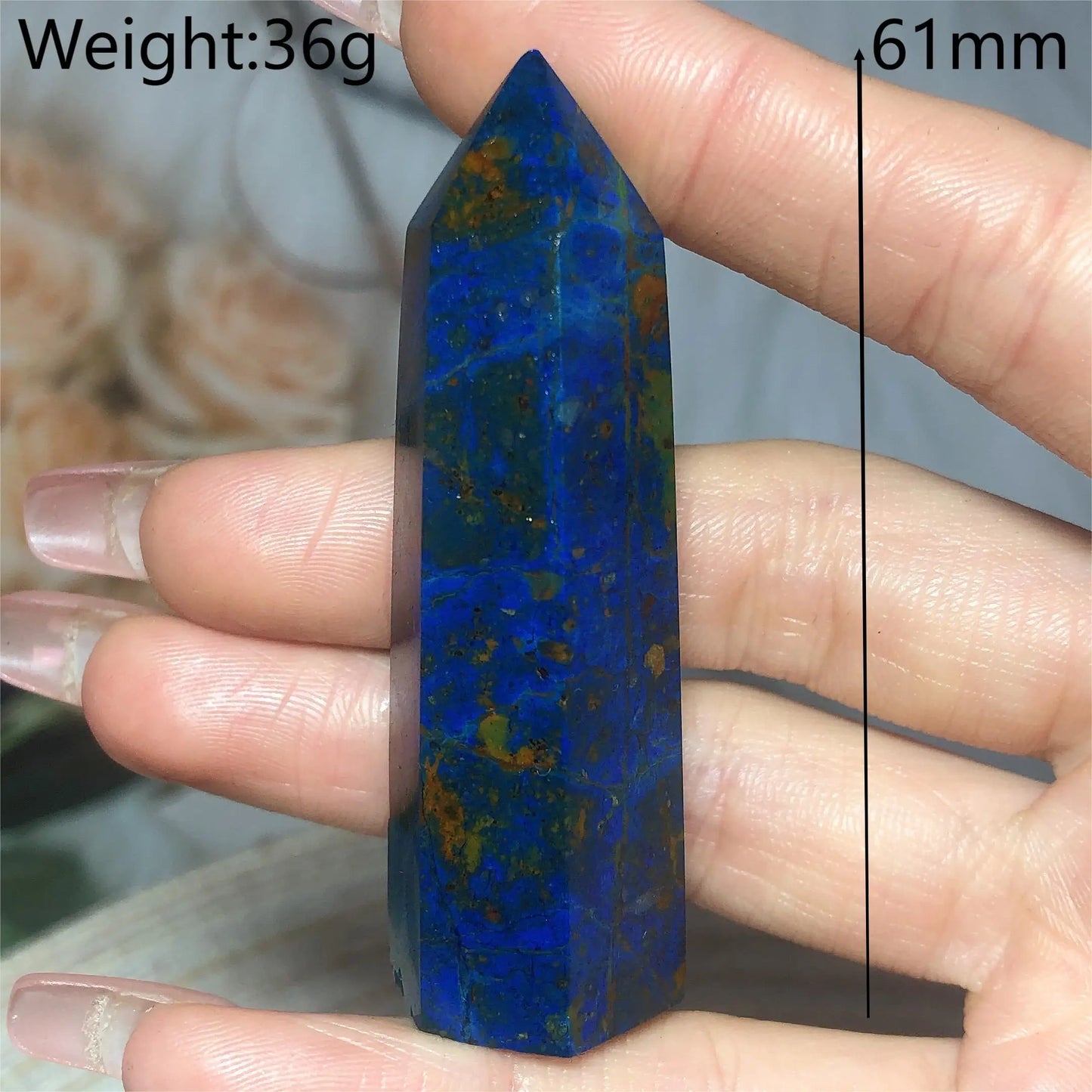 Natural Crystals Chrysocolla With Azurite Tower Healing High Quality Energy Mineral Wholesale Reiki Home Decroration