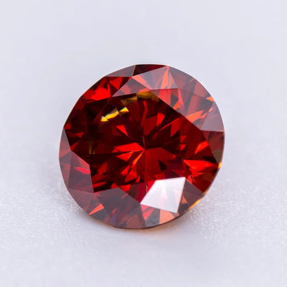 Moissanite Gemstone Round Cut Garnet Color GRA Certificate Lab Grown Gemstone for DIY Ring Necklace Earrings Main Materials