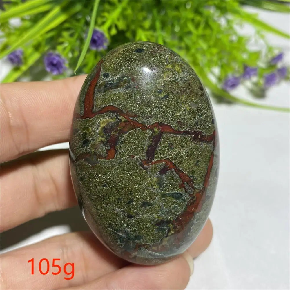 Pedra de Sangue de Dragão Natural Cristal Energia Espiritual Cura Mineral Palm Gemstones Decoração Artesanal Presentes 40*60mm