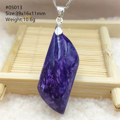 Natural Purple Charoite Pendant Necklace Jewelry Women 925 Sterling Silver Rare Gift Charoite Bead AAAAA