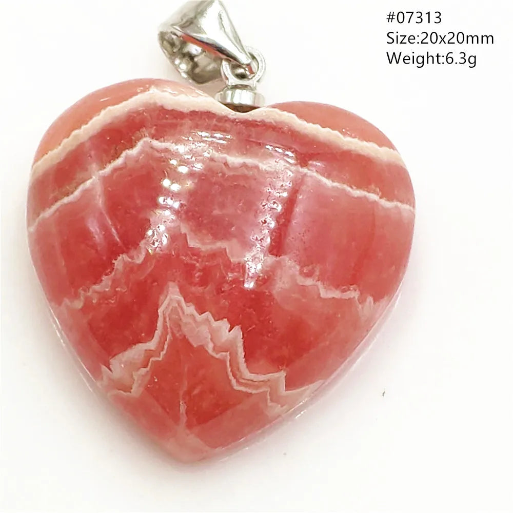 Natural Rose Rhodochrosite Pendant Heart Red Rhodochrosite Love Bead Pendant Necklace Women Rare Rose Necklace AAAAA