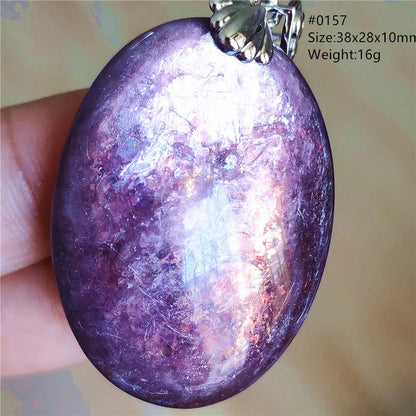 Natural Purple Lepidolite Quartz Tourmaline Mica Pendant Flash Woman Men Heart Love Fashion Jewelry AAAAAA