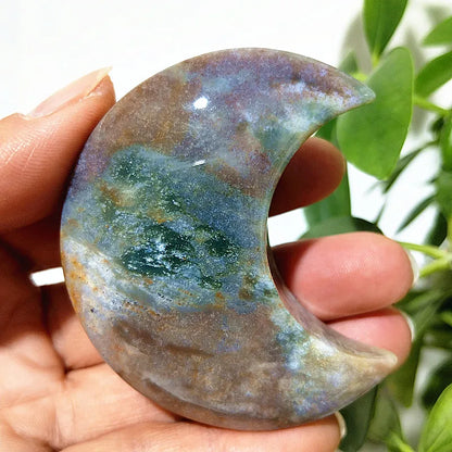 Natural Ocean Jasper Sea Gem Moon Sorcerer Exorcism Meditation Energy Exorcise evil spir Cures Crystal Home Feng Shui Decoration