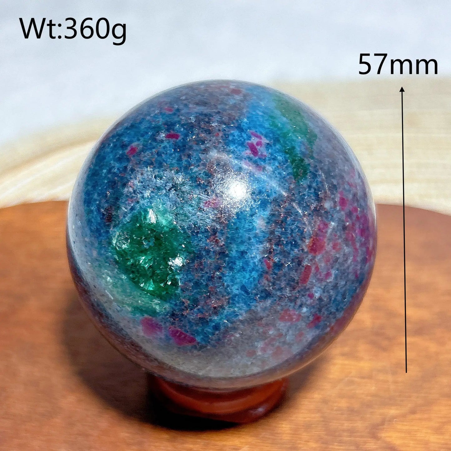 Esfera de fluorescencia UV con rubí, cianita, malaquita y cristales naturales curativos, piedras preciosas, energía mineral, decoraciones para el hogar, regalo