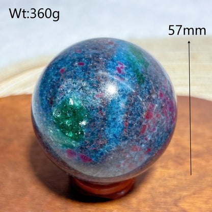 Esfera de fluorescencia UV con rubí, cianita, malaquita y cristales naturales curativos, piedras preciosas, energía mineral, decoraciones para el hogar, regalo