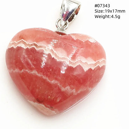 Natural Red Rhodochrosite Pendant Jewelry Rose Rhodochrosite Heart Love Women Men Gemstone Jewelry Fashion Necklace Gift AAAAAA