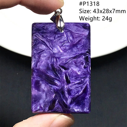 Top Natural Purple Charoite Stone Pendant Jewelry For Women Lady Men Love Healing Crystal Beads Silver Energy Gemstone AAAAA