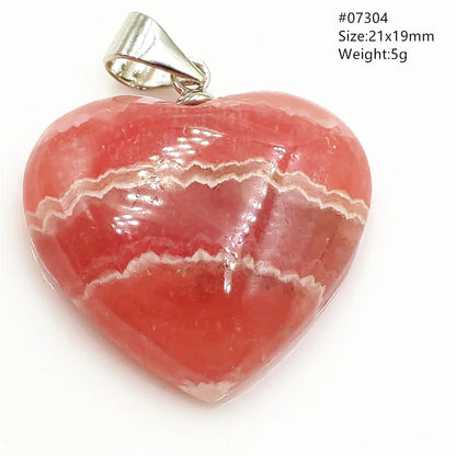 Natural Red Argentina Rhodochrosite Pendant Necklace Rose Rhodochrosite Heart Pendant Women Men Necklace AAAAA