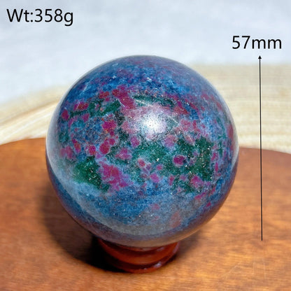 Esfera de fluorescencia UV con rubí, cianita, malaquita y cristales naturales curativos, piedras preciosas, energía mineral, decoraciones para el hogar, regalo