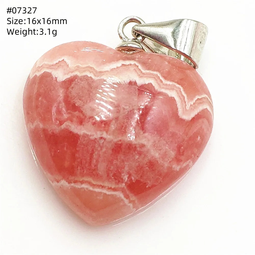 Natural Red Rhodochrosite Pendant Jewelry Rose Rhodochrosite Heart Love Women Men Gemstone Jewelry Fashion Necklace Gift AAAAAA