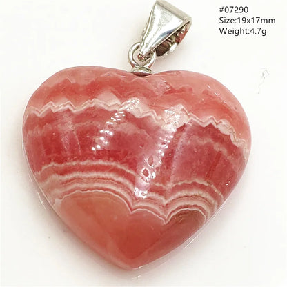 Natural Red Argentina Rhodochrosite Pendant Necklace Rose Rhodochrosite Heart Pendant Women Men Necklace AAAAA