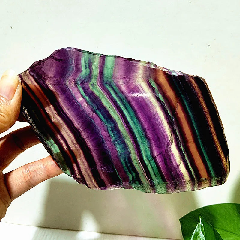 Natural Stone Colorful Fluorite Tablet Collection Home Ornament Chakra Spiritual Meditation Healing Feng Shui Crystal