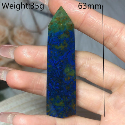 Natural Crystals Chrysocolla With Azurite Tower Healing High Quality Energy Mineral Wholesale Reiki Home Decroration