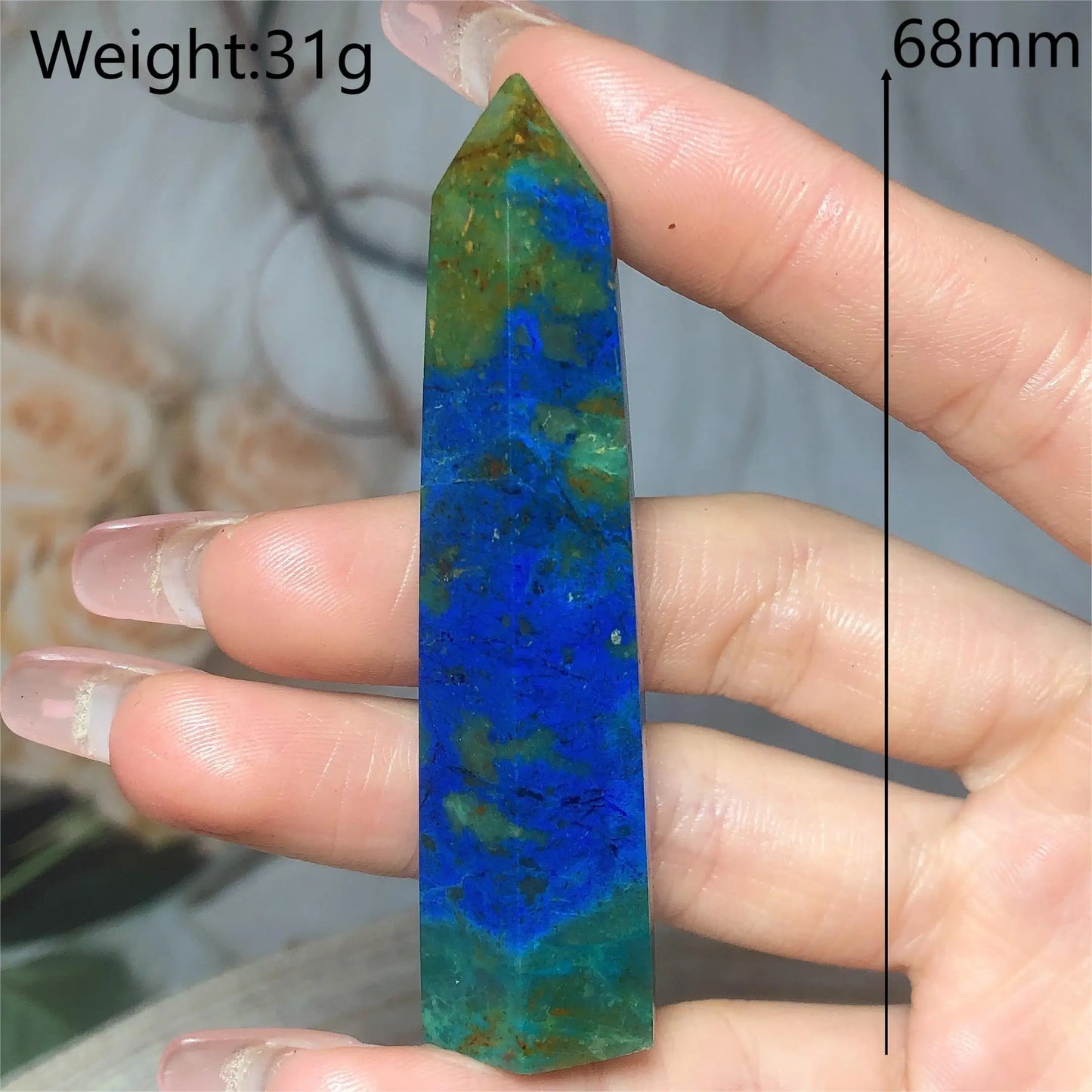 Natural Crystals Chrysocolla With Azurite Tower Healing High Quality Energy Mineral Wholesale Reiki Home Decroration