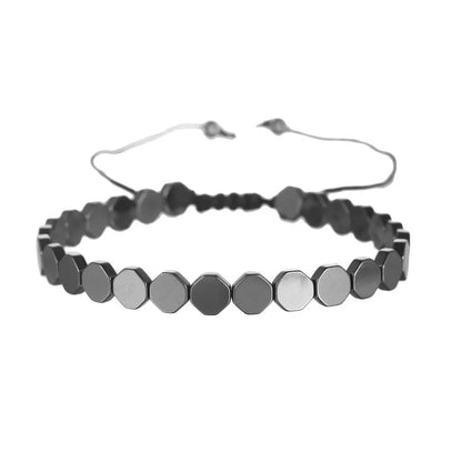 Pulsera de cuentas de piedra de hematita negra con 7 estilos de abalorios, joyería para hombres, pulsera tejida magnética para el cuidado de la salud para mujeres, regalo