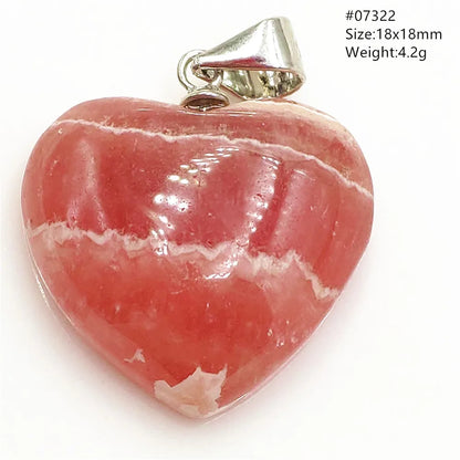 Natural Rose Rhodochrosite Pendant Heart Red Rhodochrosite Love Bead Pendant Necklace Women Rare Rose Necklace AAAAA