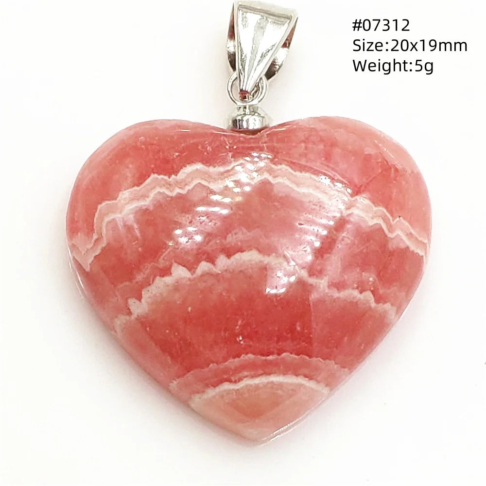 Natural Red Rhodochrosite Pendant Jewelry Rose Rhodochrosite Heart Love Women Men Gemstone Jewelry Fashion Necklace Gift AAAAAA