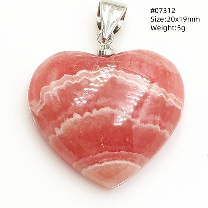 Natural Red Rhodochrosite Pendant Jewelry Rose Rhodochrosite Heart Love Women Men Gemstone Jewelry Fashion Necklace Gift AAAAAA