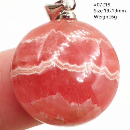 Natural Red Argentina Rhodochrosite Pendant Necklace Rose Rhodochrosite Heart Pendant Women Men Necklace AAAAA