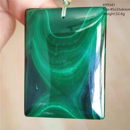 Natural Green Malachite Chrysocolla Pendant Jewelry Rectangle Women Men Big Fashion Green Chrysocolla Fashion Necklace AAAAAA