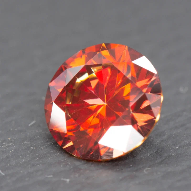 Moissanite Lab Grown Diamond Garnet Colored Round Cut Certified Moissanita Passed Tester For Jewelry Making