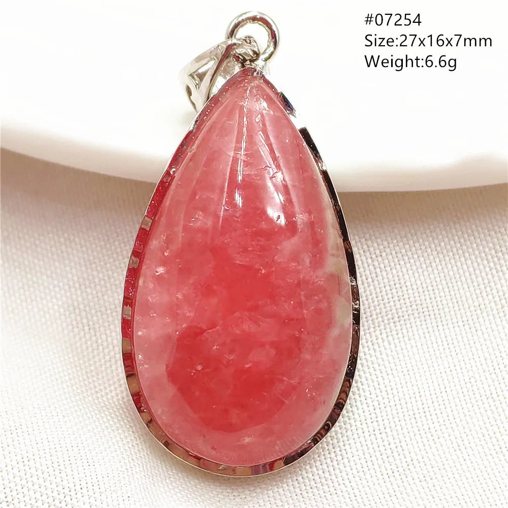 Natural Red Argentina Rhodochrosite Pendant Necklace Rose Rhodochrosite Heart Pendant Women Men Necklace AAAAA