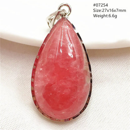 Natural Red Argentina Rhodochrosite Pendant Necklace Rose Rhodochrosite Heart Pendant Women Men Necklace AAAAA