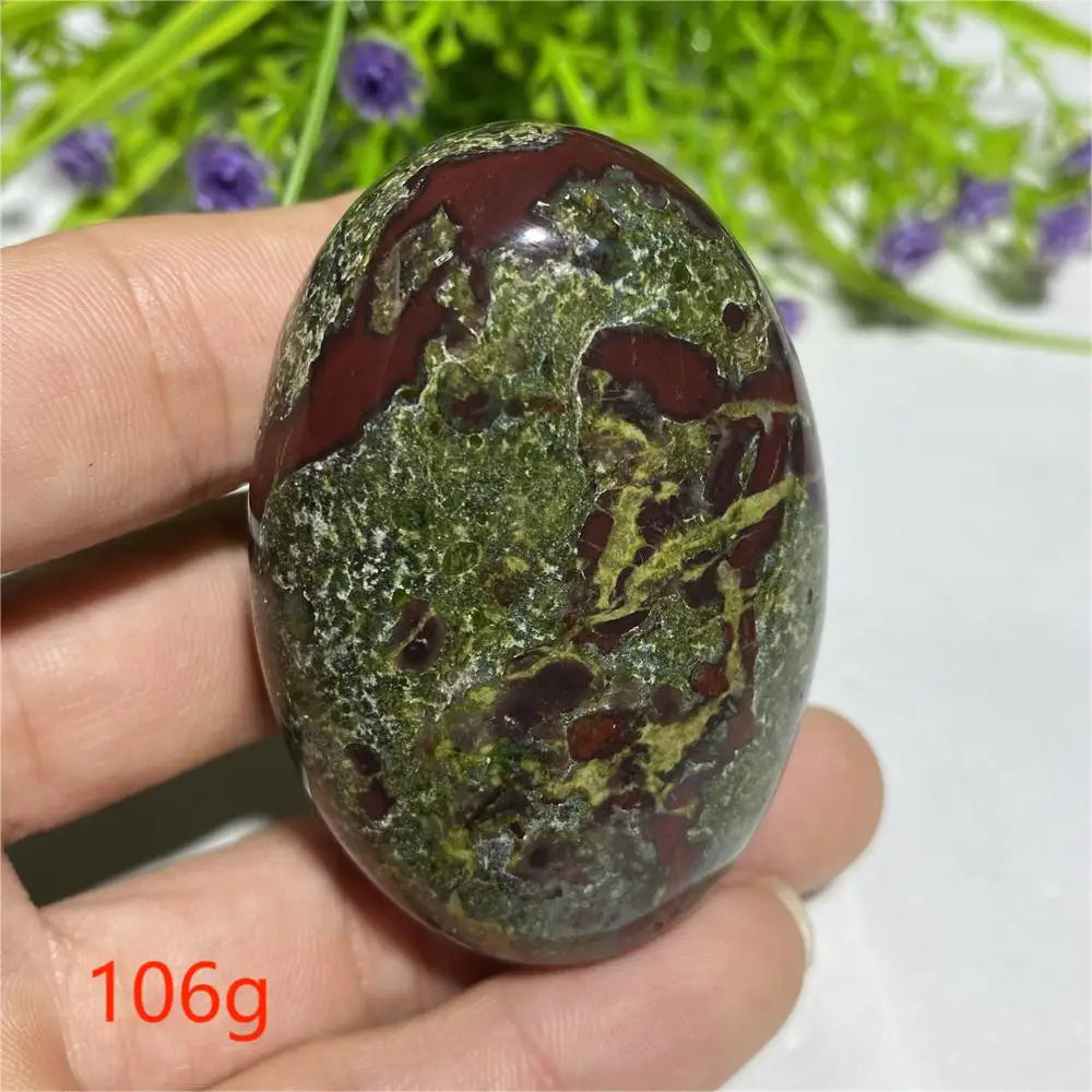 Pedra de Sangue de Dragão Natural Cristal Energia Espiritual Cura Mineral Palm Gemstones Decoração Artesanal Presentes 40*60mm