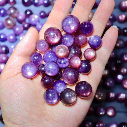 Esfera de Lepidolita Natural, Bola de Pedra Preciosa de Mica Roxa, Cristal de Cura, Joias de Quartzo, Decoração para Casa, Alta Qualidade