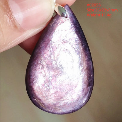 Natural Purple Lepidolite Quartz Tourmaline Mica Pendant Flash Woman Men Heart Love Fashion Jewelry AAAAAA