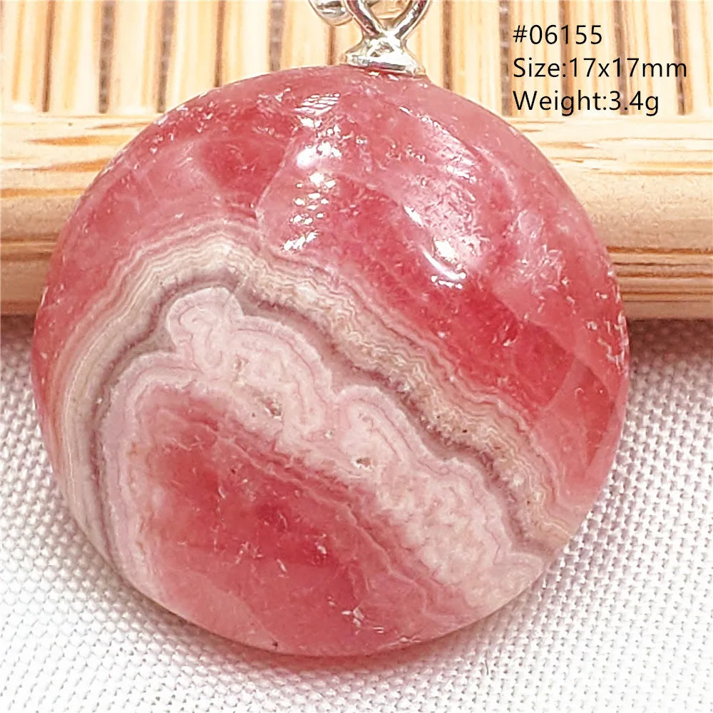 Natural Rose Rhodochrosite Pendant Heart Red Rhodochrosite Love Bead Pendant Necklace Women Rare Rose Necklace AAAAA