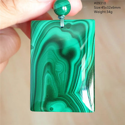 Natural Green Malachite Chrysocolla Pendant Jewelry Rectangle Women Men Big Fashion Green Chrysocolla Fashion Necklace AAAAAA