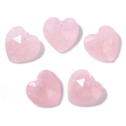 12-13mm Natural Faceted Heart Shape Stone Pendants Bead Agates Amethysts Opal Pendant for Making Necklace Bracelet Earrings 2Pcs