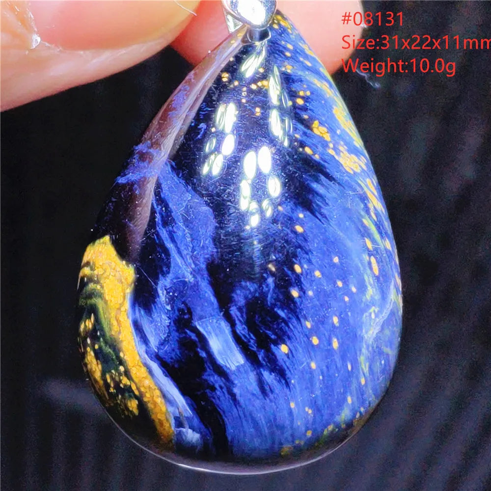 Natural Blue Pietersite Chatoyant Bead Pendant Jewelry Necklace Women Men Namibia Yellow Pietersite Cat Eye Fashion AAAAAA