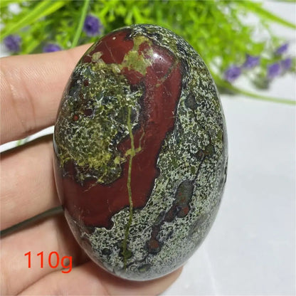 Pedra de Sangue de Dragão Natural Cristal Energia Espiritual Cura Mineral Palm Gemstones Decoração Artesanal Presentes 40*60mm