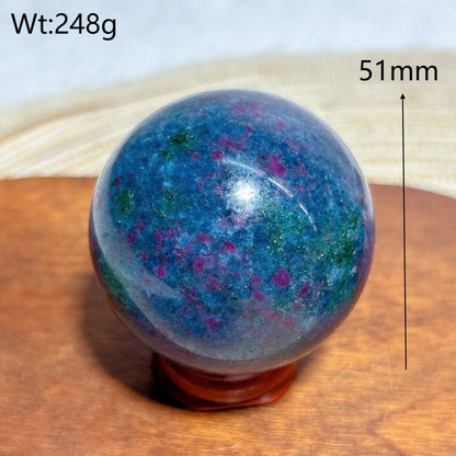 Esfera de fluorescencia UV con rubí, cianita, malaquita y cristales naturales curativos, piedras preciosas, energía mineral, decoraciones para el hogar, regalo