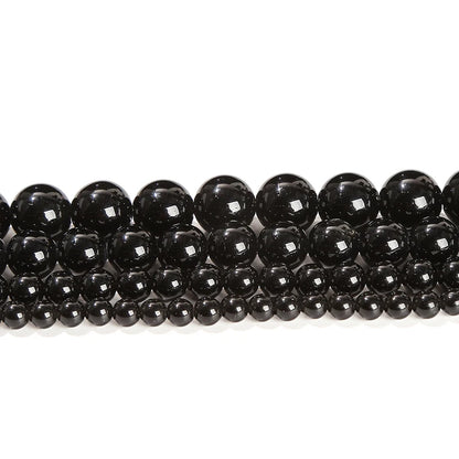 4 6 8 10mm Natural Stone Black Obsidian Bead Polished Round Loose Spacer Bead For Jewelry Making Diy Necklace Bracelet Accessory