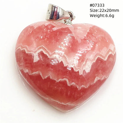 Natural Red Rhodochrosite Pendant Jewelry Rose Rhodochrosite Heart Love Women Men Gemstone Jewelry Fashion Necklace Gift AAAAAA