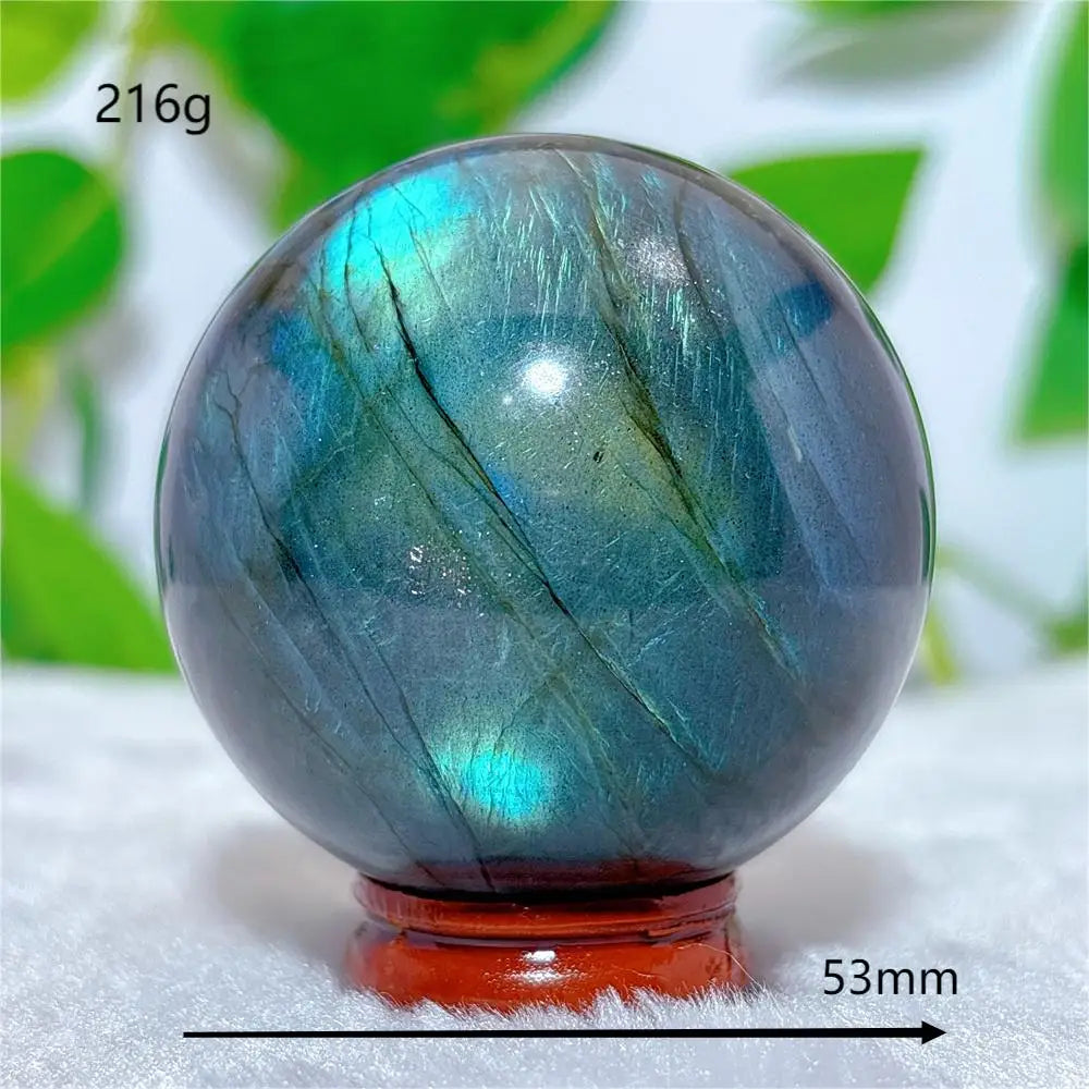 Labradorite Sphere Ball Crystal Natural Stone Quartz Home Decoration Minerals Reiki Craft Gemstone Energy Healing Love +Stand