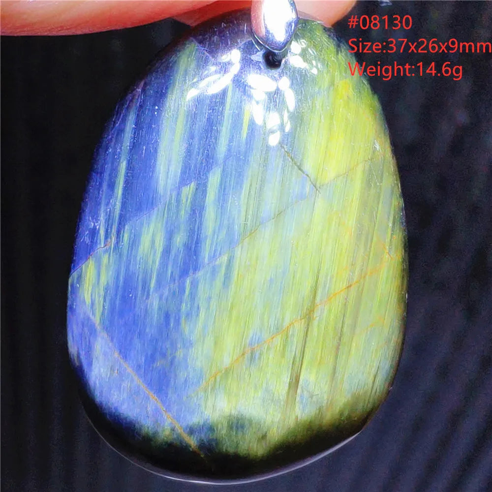 Natural Blue Pietersite Chatoyant Bead Pendant Jewelry Necklace Women Men Namibia Yellow Pietersite Cat Eye Fashion AAAAAA